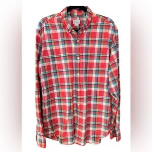 J. CREW Red and Green Plaid Button Down Shirt